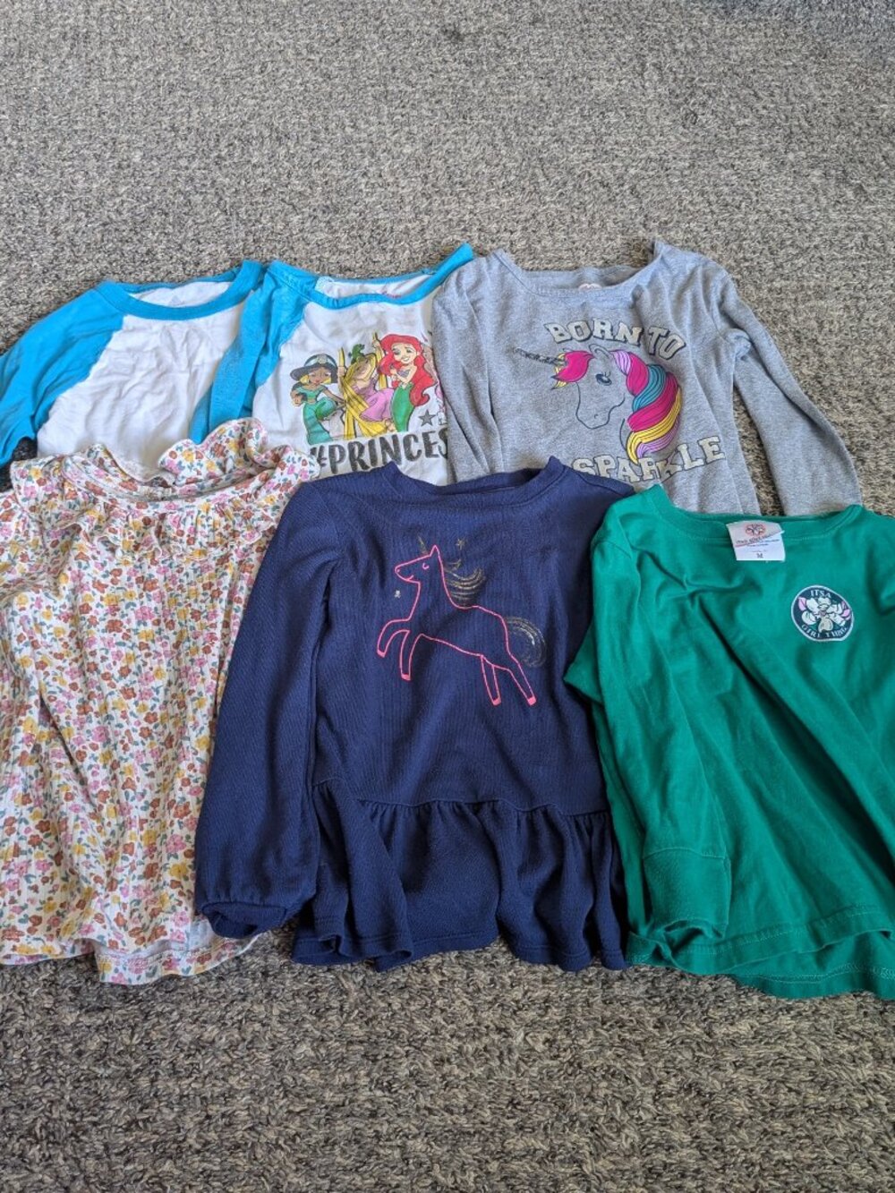 Lot of 6 Long Sleeve Girls Shirts Size 4-5